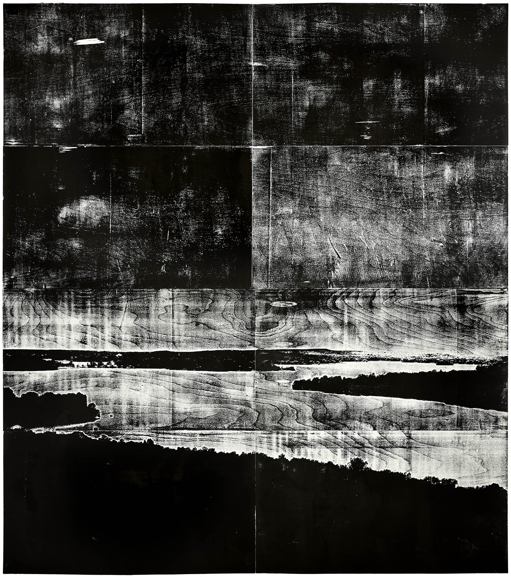 Night Sky, 2022, wood engraving (beech), 259 x 229,5 cm, Genaro Strobel