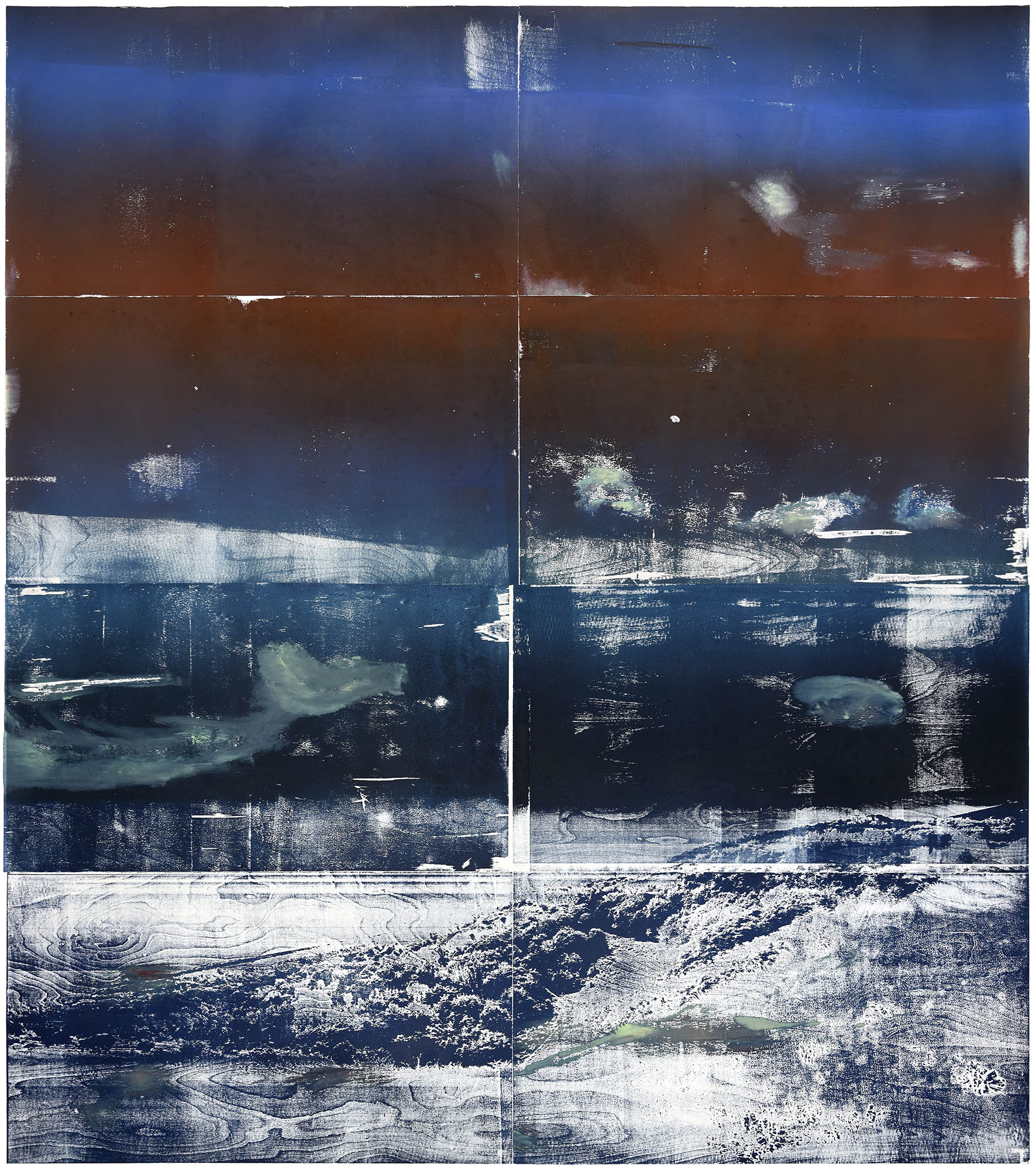 Whispering Sky, 2022, wood engraving (beech), 259,7 x 229,9 cm, Genaro Strobel