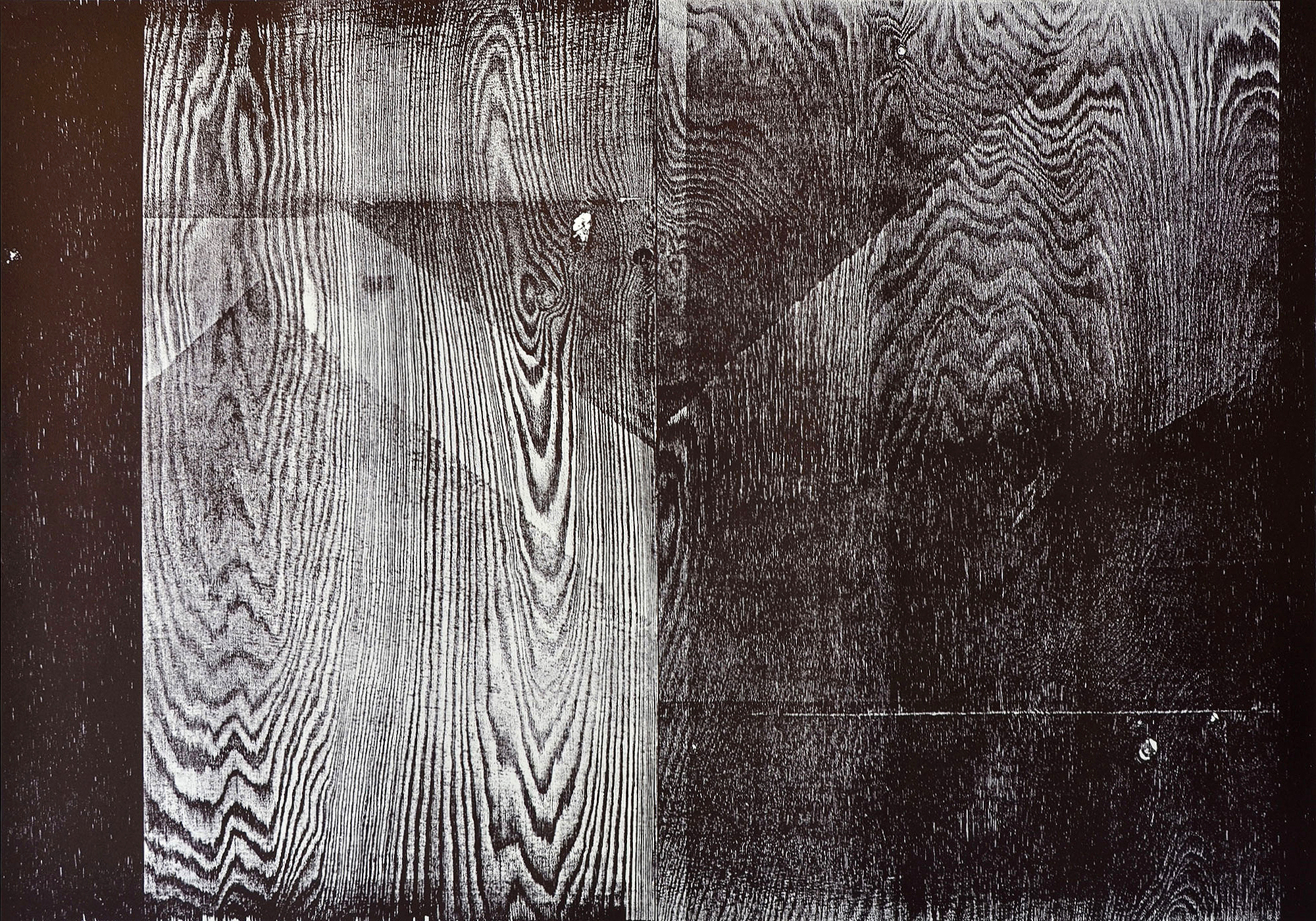 Lake Mountain, 2014, wood engraving (pine), 80 x 110 cm, Genaro Strobel