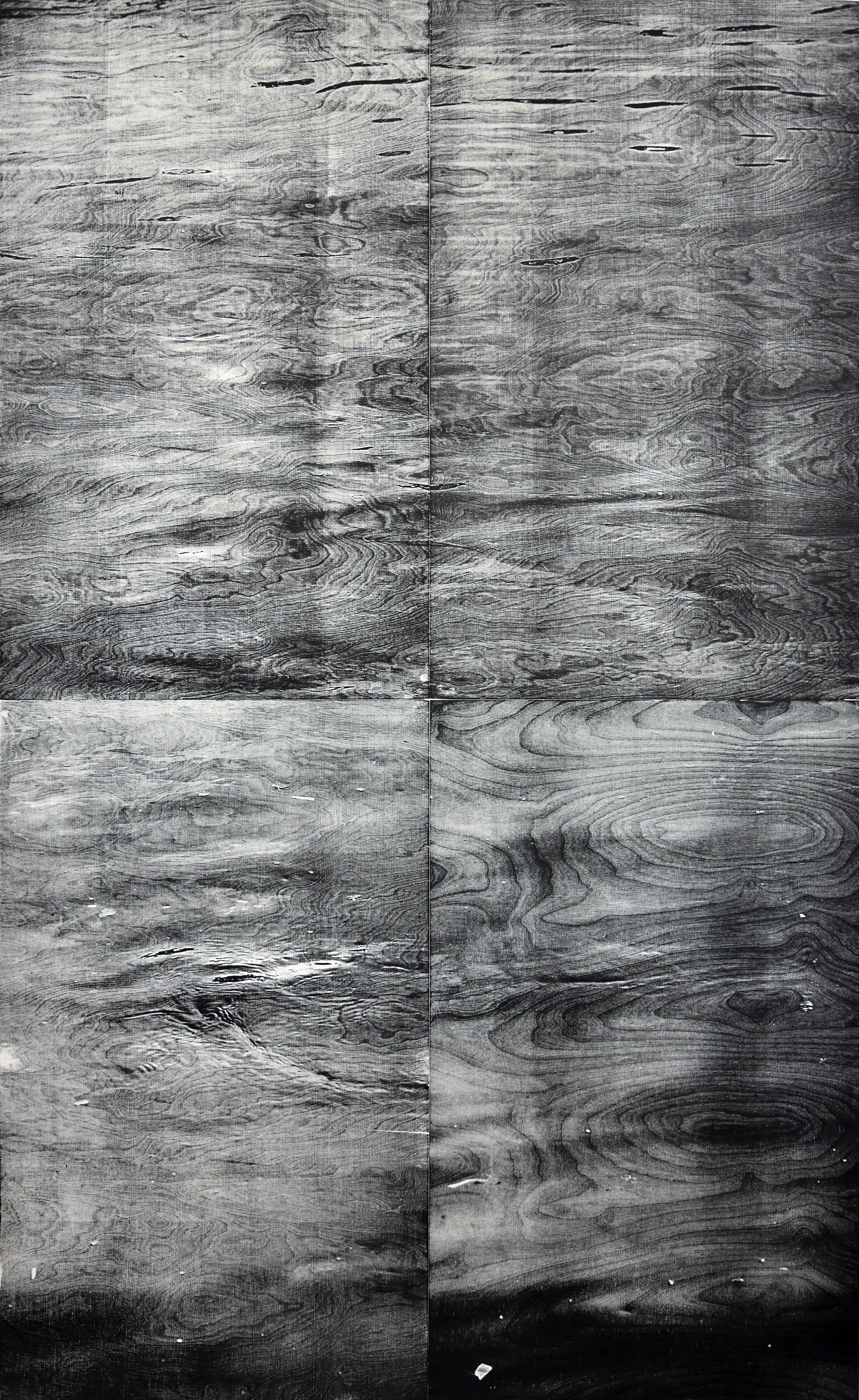 Rhein I, 2018, wood engraving (birch), 209,2 x 130,1 cm, Genaro Strobel