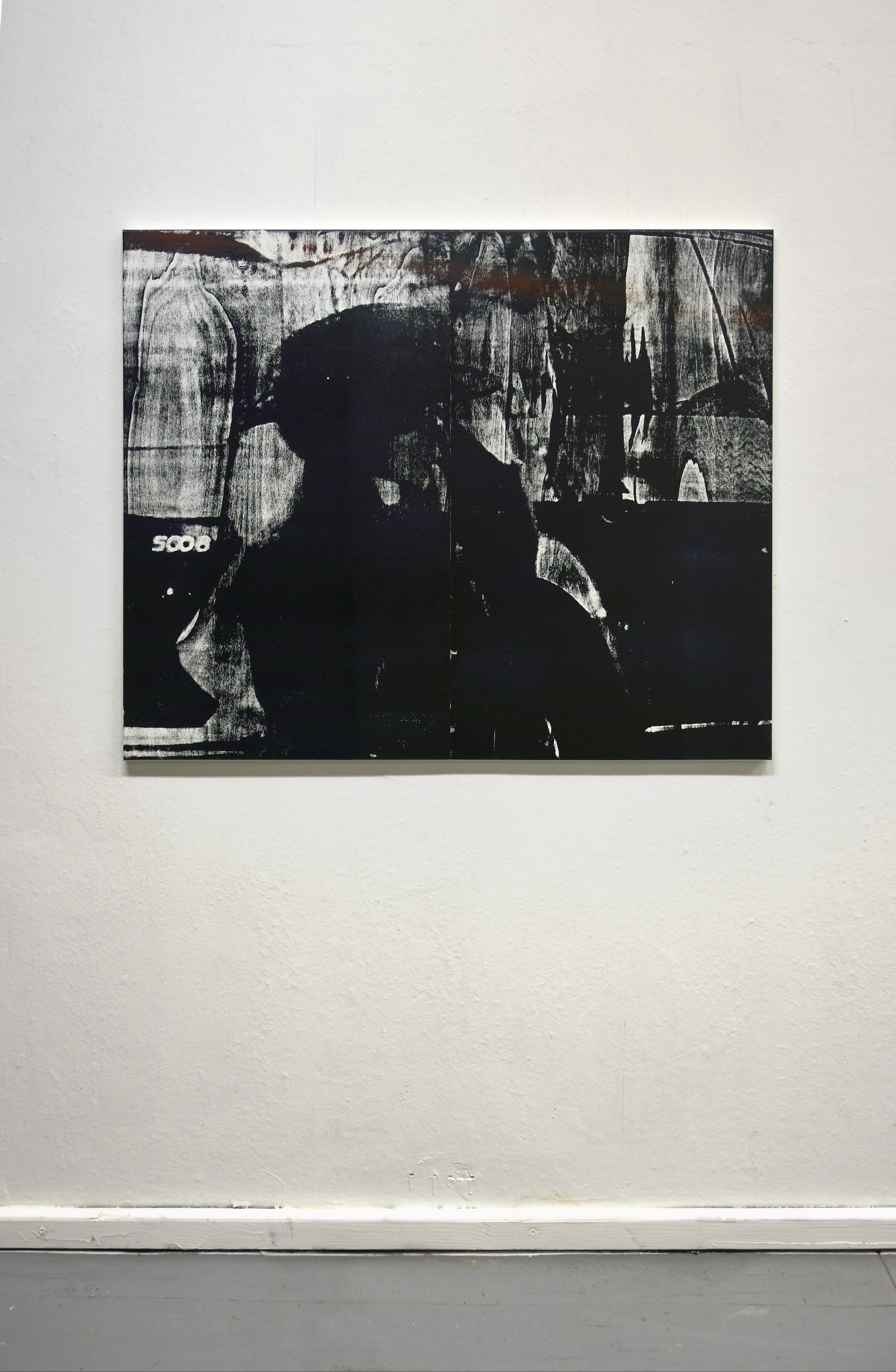 5008, 2023, wood engraving on canvas (poplar), 90 x 110 cm, Genaro Strobel