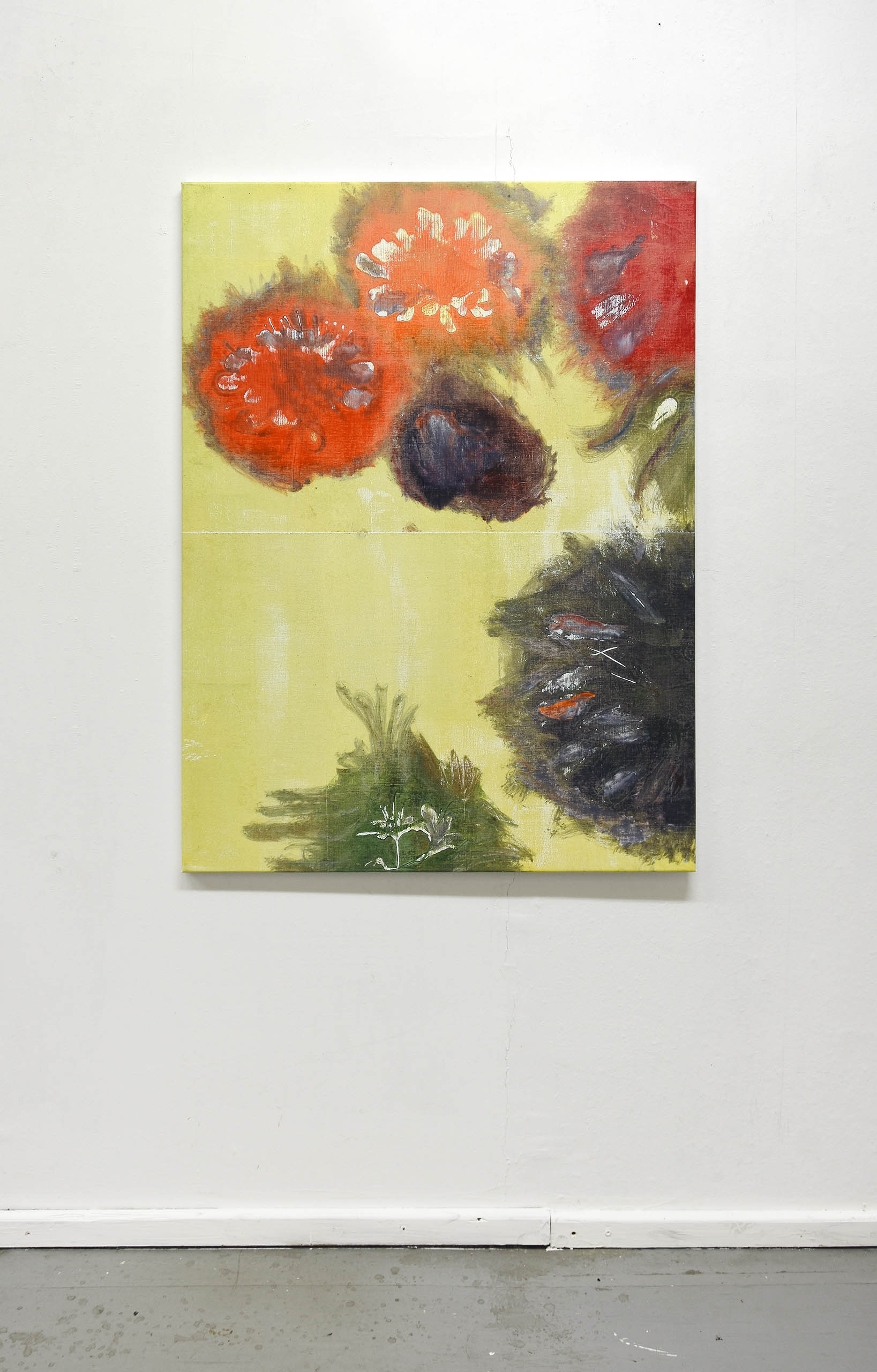 Flowers III, 2023, oil on canvas, maple, 120,4 x 90,7 cm, Genaro Strobel