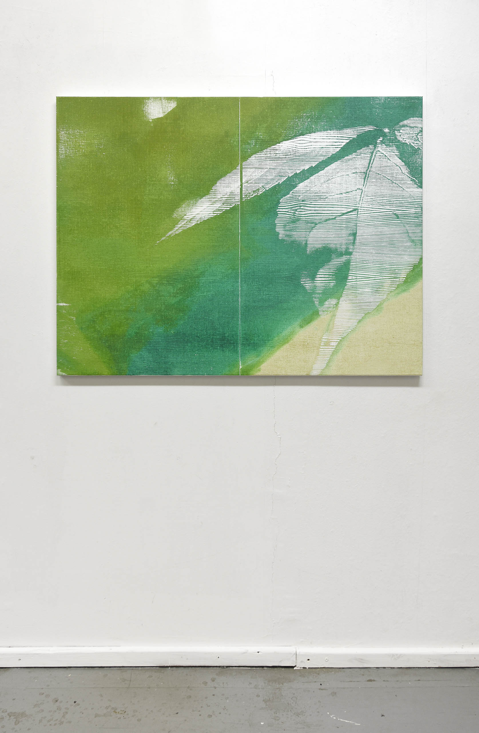 Holunderblatt I, 2023, oil on canvas, pine, 120,2 x 90,7 cm, Genaro Strobel
