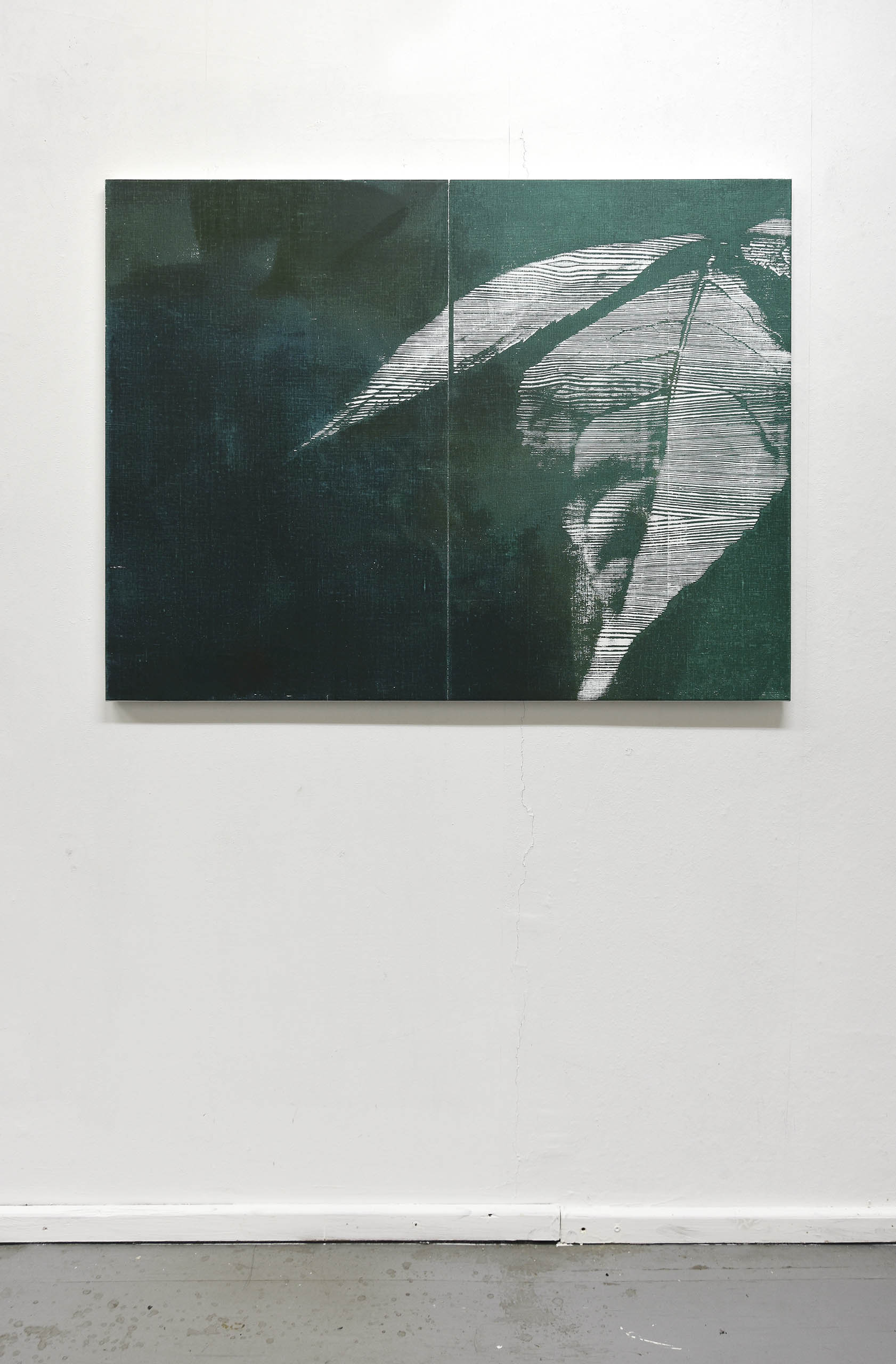 Holunderblatt II, 2023, oil on canvas, pine, 120,4 x 90,7 cm, Genaro Strobel