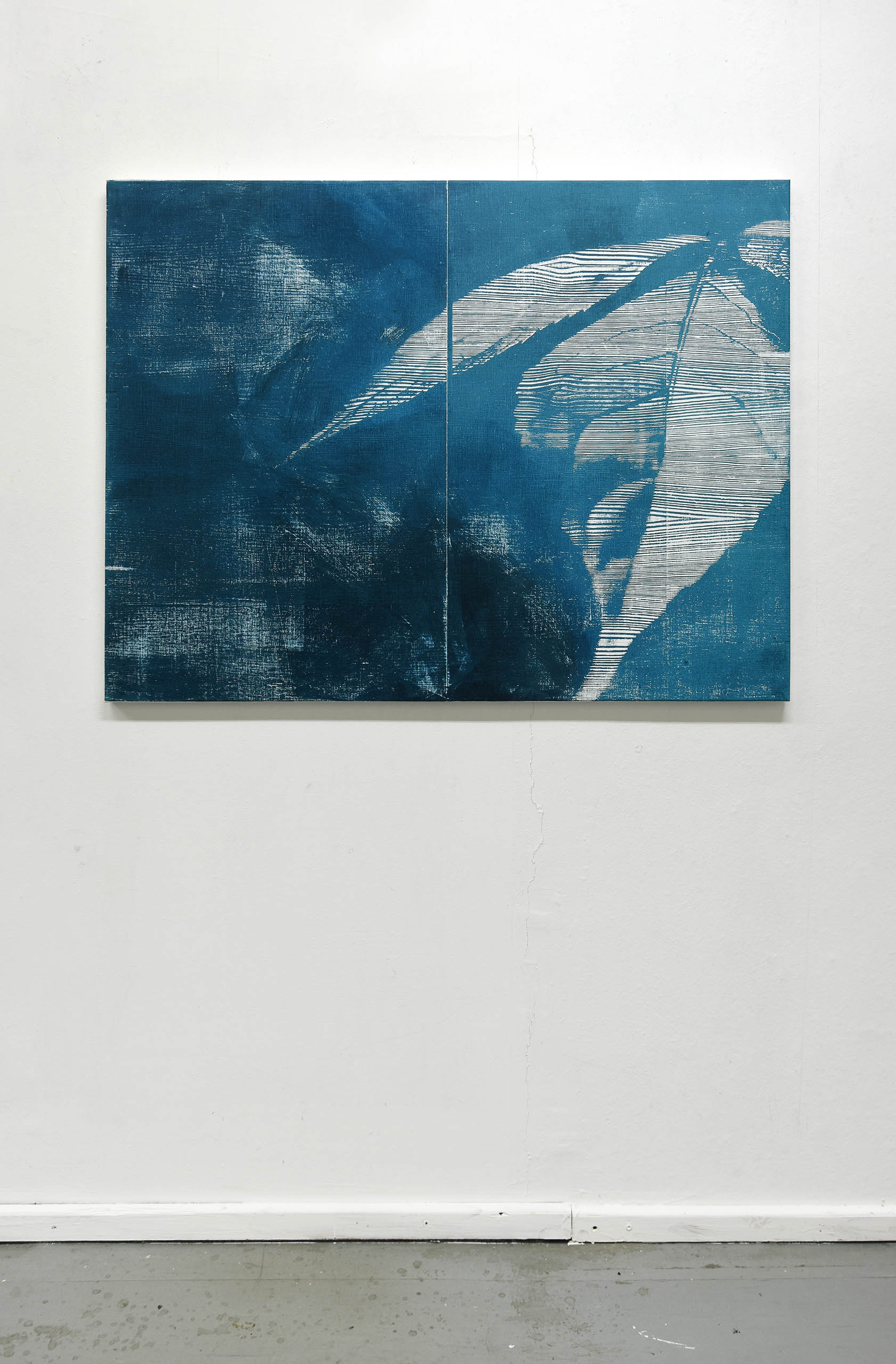 Holunderblatt III, 2023, oil on canvas, pine, 120,4 x 90,7 cm, Genaro Strobel