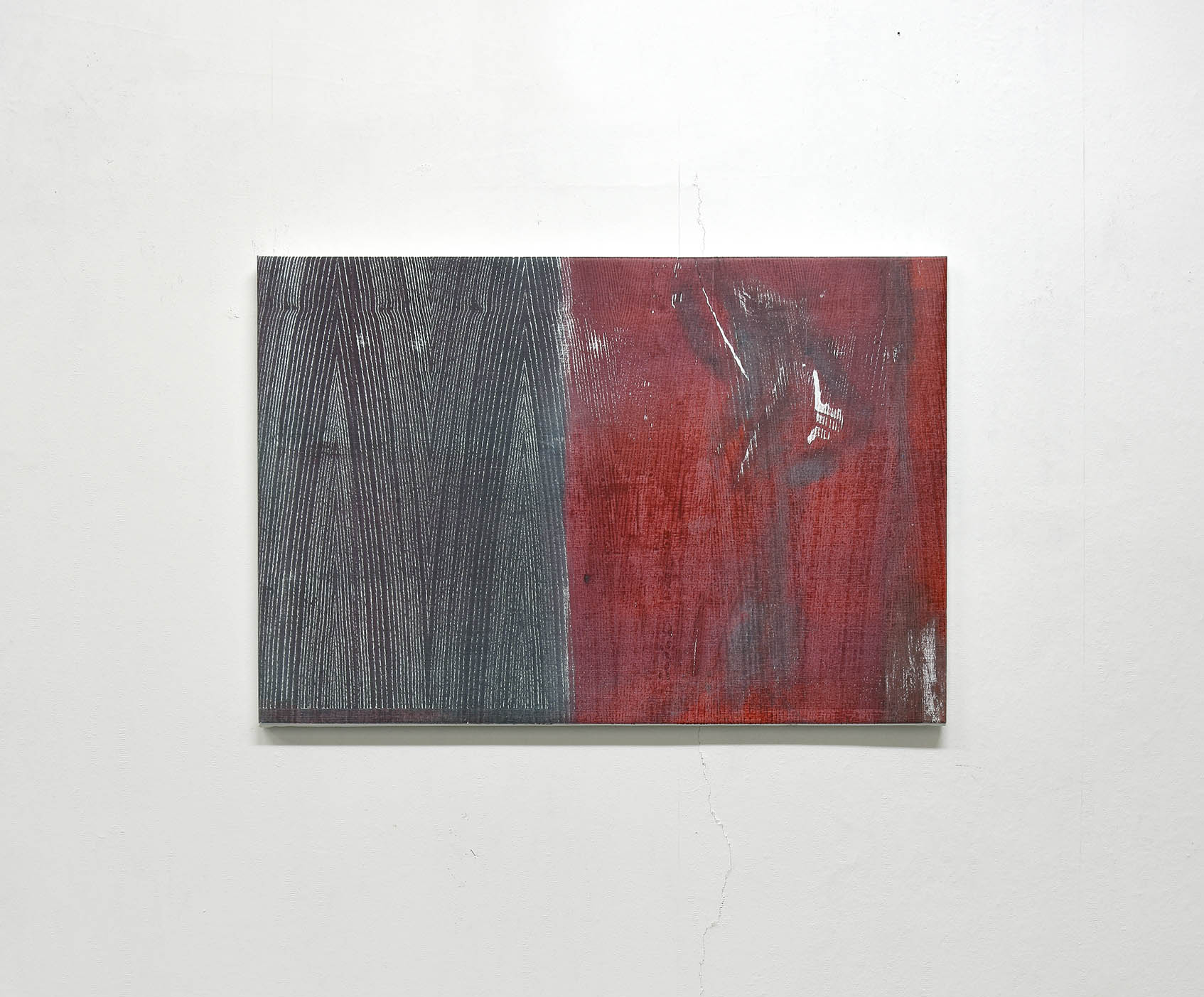 Door II, 2023, oil on canvas, ash, 60,5 x 90,2 cm, Genaro Strobel