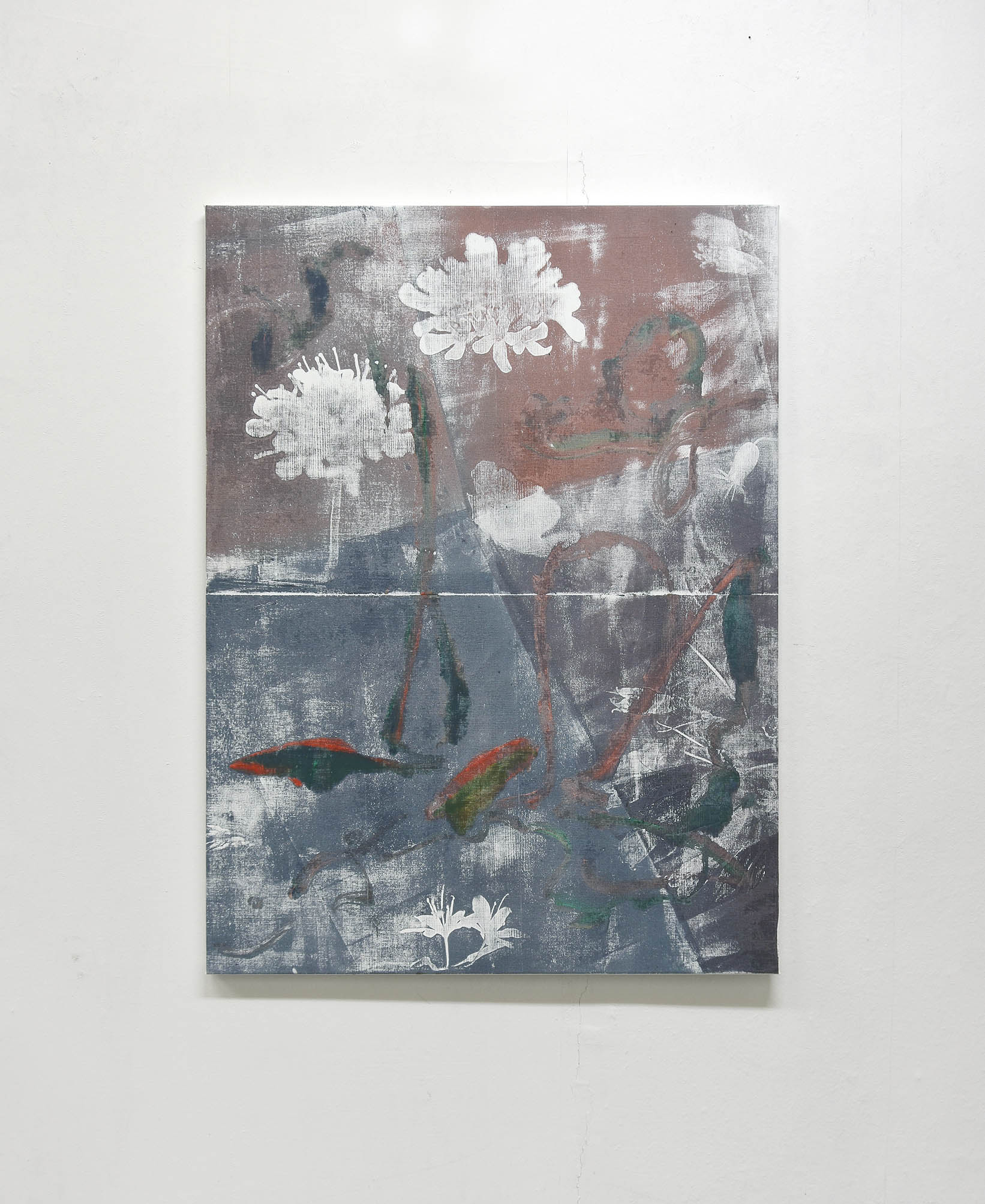 Flowers II, 2023, oil on canvas, maple, 120,5 x 90,7 cm, Genaro Strobel