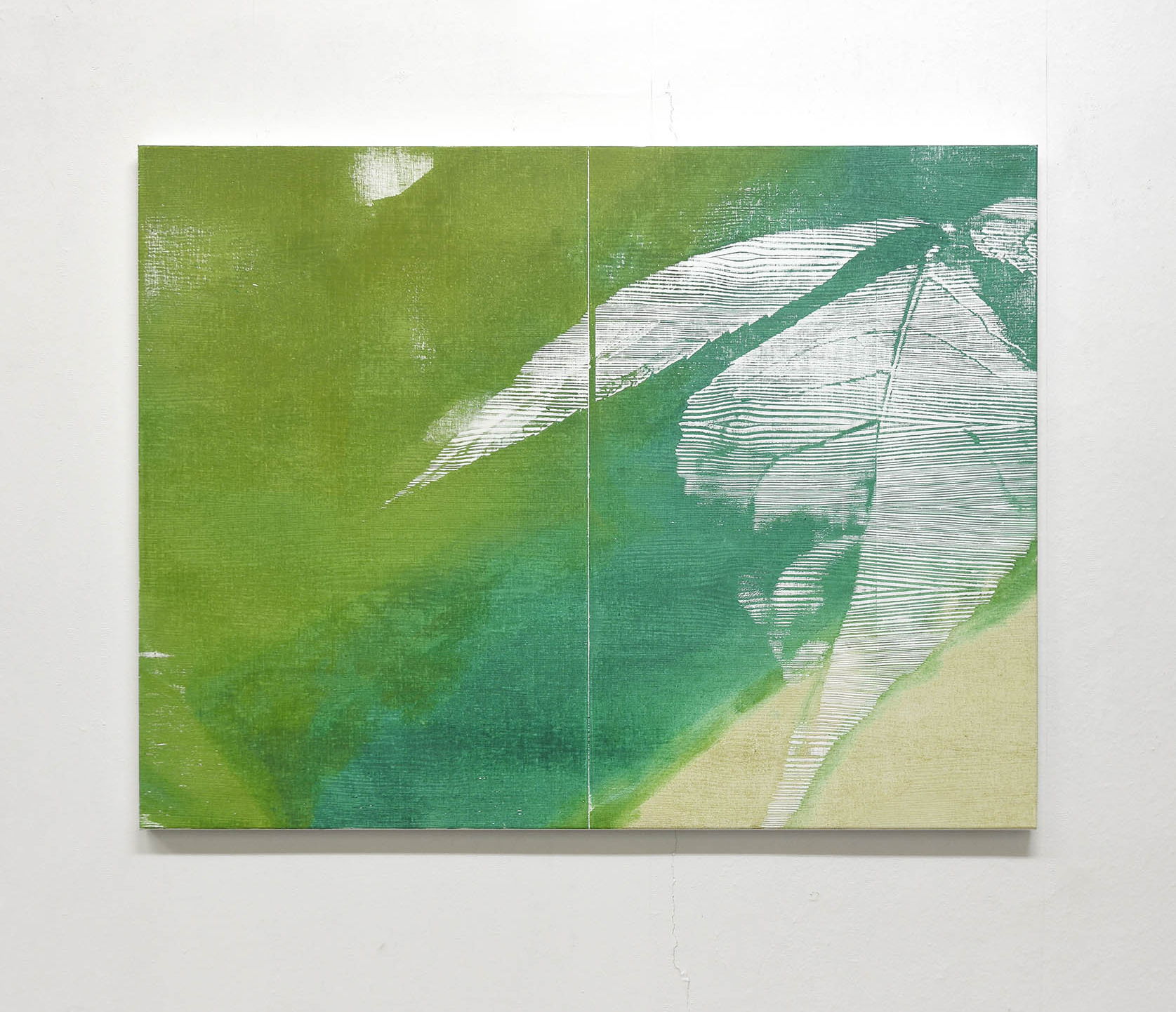 Holunderblatt I, 2023, oil on canvas, pine, 120,2 x 90,7 cm, Genaro Strobel