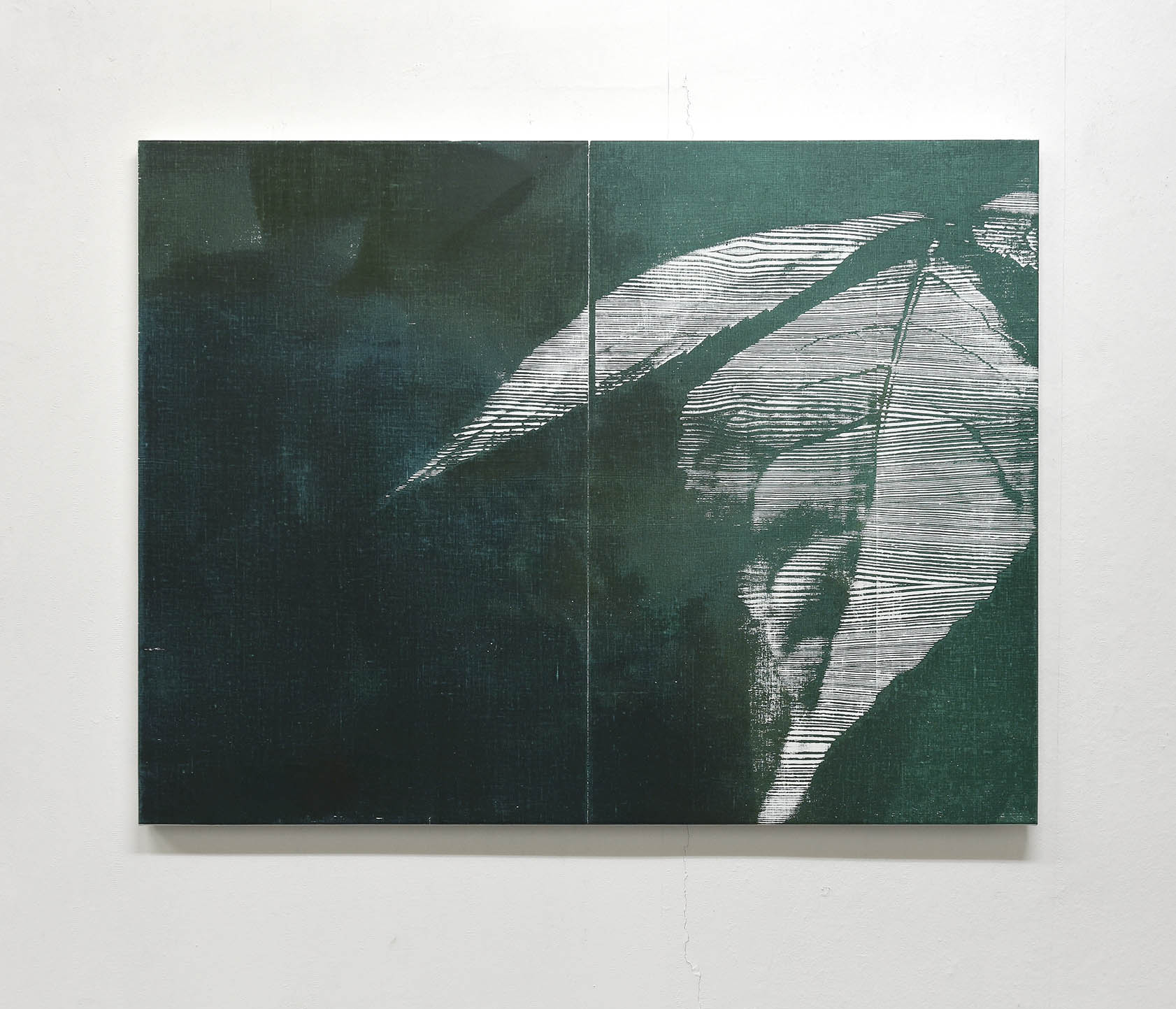 Holunderblatt II, 2023, oil on canvas, pine, 120,4 x 90,7 cm, Genaro Strobel