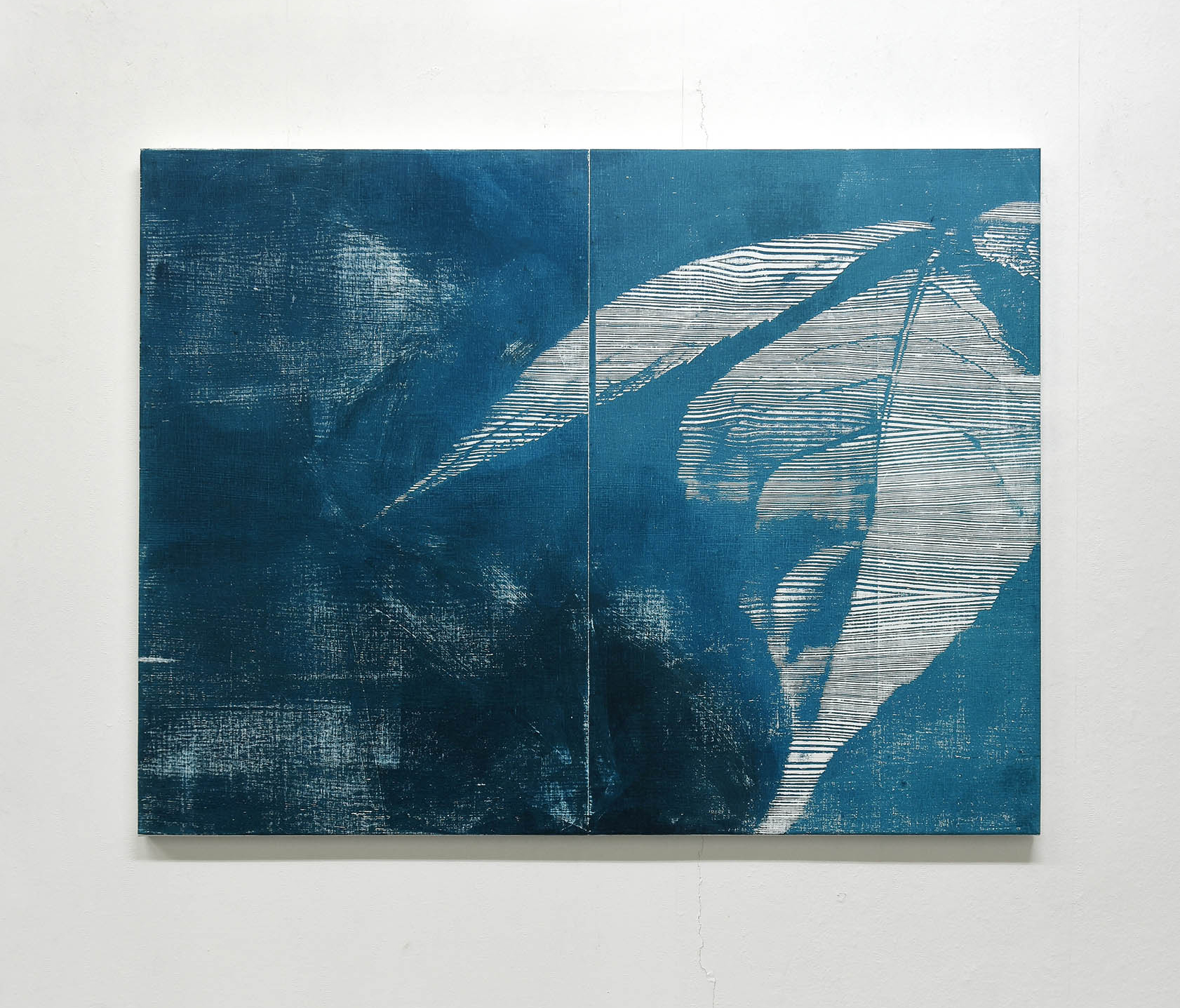 Holunderblatt III, 2023, oil on canvas, pine, 120,4 x 90,7 cm, Genaro Strobel