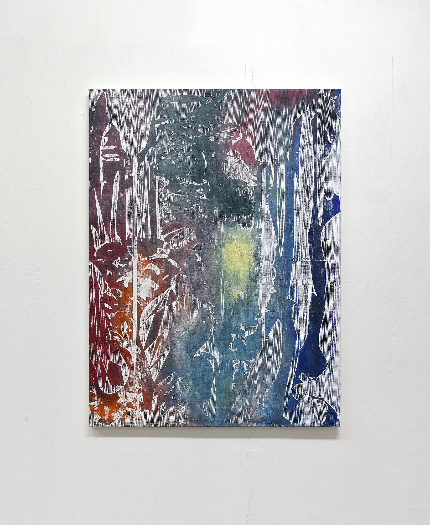 Love IV, 2023, oil on canvas, ash, 120,4 x 90,7 cm, Genaro Strobel
